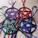 Ribbon Stars - Set of 4 Elemental Colors Red Blue Green Purple and Black Yule or Christmas Ornaments