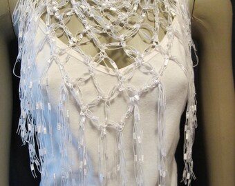 Crochet Ladder Yarn Neck Scarf or Shawl or beach coverup Pattern