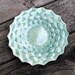 Diamond parakeet green ceramic plate or platter