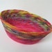 Large Rainbow Bowl-- Yellow and Fuschia on the Bottom