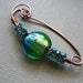 Blue Green Dream Swirled Copper Scarf Pin - Sweater Pin - Shawl Pin