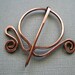 Pennular Wandering Circle Copper Pin, Penannular, Brooch, Fibula, Scarf Pin, Shawl Pin, Closure