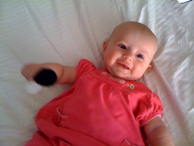 Baby Rattle Black and White Three months old and