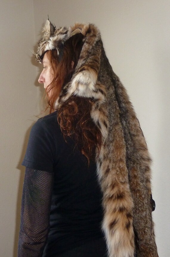 Bobcat headdress beautiful full skin bobcat totem ritual
