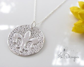 Fleur De Lis Necklace - Hand Made from Fine Silver - NOLA - Made To Order