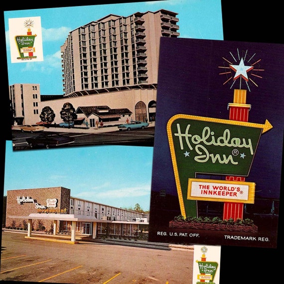 Vintage Travel Postcards of Holiday Inn Motels Set of 3