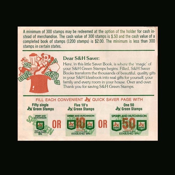 1960s S&H Green Stamps Booklet for Collage Altered Art Mixed