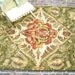 Dollhouse Miniature Rug Mini Carpet Persian Oriental Green One Inch Scale