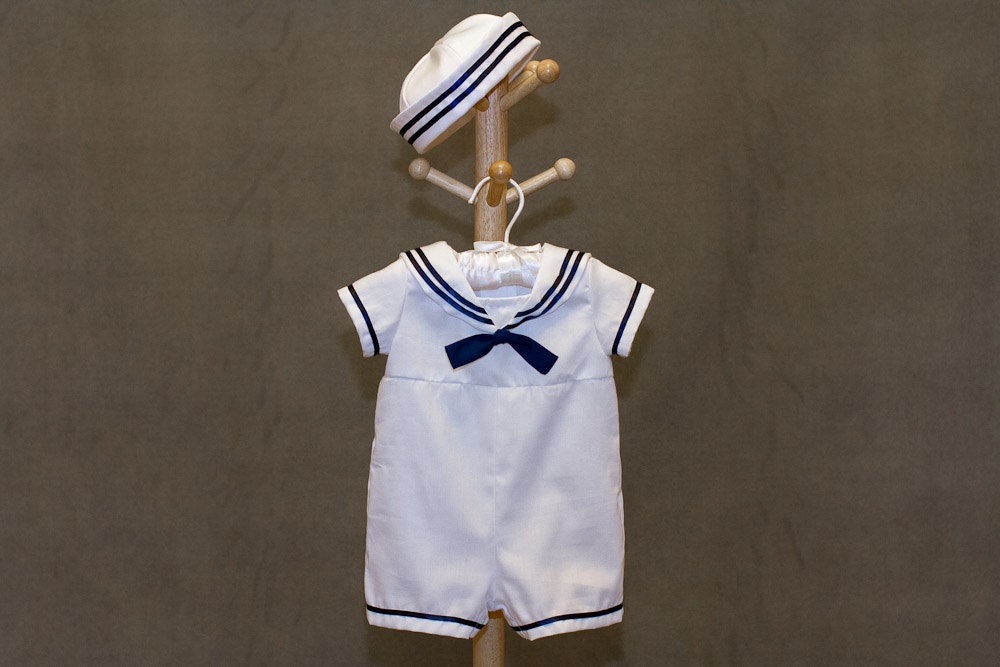 Baby Boy Sailor Outfit with Hat