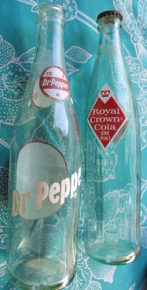 antique SODA BOTTLES RC Cola 1960s Dr. Pepper 1960s