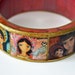 Madonnas and Angels - Original Wooden Bangle - Small - Folk Art by FLOR LARIOS