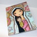 Madonna with Child and Flowers - Greeting Card 5 x 7 inches - Folk Art By FLOR LARIOS