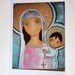 Mary with Rosary - Greeting Card 5 x 7 inches - Folk Art By FLOR LARIOS