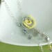 ON SALE - Double Strand Rose Necklace, Yellow Quartz, Gray Pearls, Clay Rose - Sterling Silver - Ready to Ship
