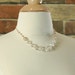 Reserved - Vintage Glass Pink Pearl Wedding Necklace, 14K GF Gold Chain, Filigree, Freshwater Pearl, Art Nouveau style - One of a Kind