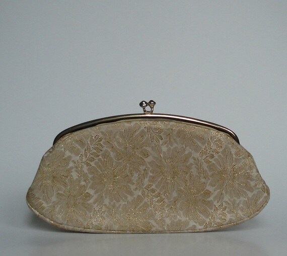 avon polished gold evening bag