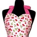 AUNT JESSIE'S Vintage Pink Cherries Fashionista Full Apron