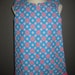 Vintage Little Girls Smock Dress With Bows Blue Pink and White with Pink Fringe