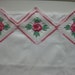 Hand Made Vintage Pillow Case Pink, Green and White Great for a Pillow Case Dress Dress