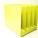 vintage industrial office organizer . bright yellow steel file sorter or record holder