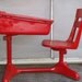Fire Engine Red Vintage 1940s Industrial School Desk
