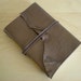 Medieval Leather Sketchbook / Journal - Raw Edge - Brown & Yellow - made to order, Refillable notebook