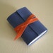 Vegan Mini Journal - Blue & Orange - faux leather, bright and bold.