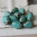 MATTE TURQ SEEDS .. Picasso Czech Faceted Glass Beads 8x6mm (2080-10)