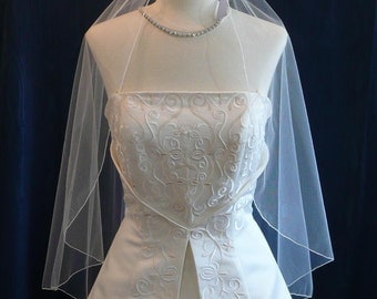 Angel Cut Wedding Veil fingertip length