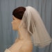 Wedding Bridal Veil 2 Tier Madonna Flyaway veil Shoulder Length Full Gathered style 18 inches long