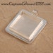 Wonderful Small Sterling Silver Plated Square Pendant Blank