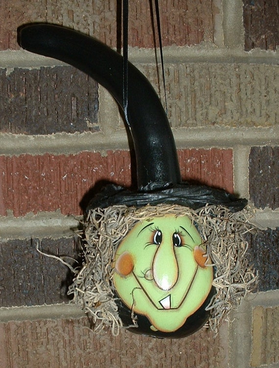 Witch Gourd Hand Painted