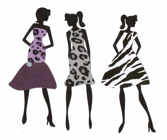 CLEARANCE 6-Diva Silhouette die cut set by simplymadescrapbooks
