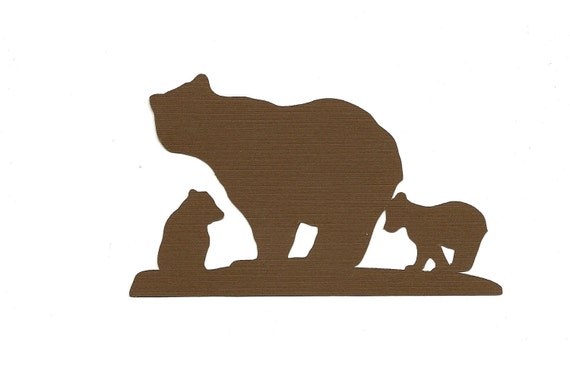 Download Items similar to Bear with cubs Wildlife Silhouette die ...