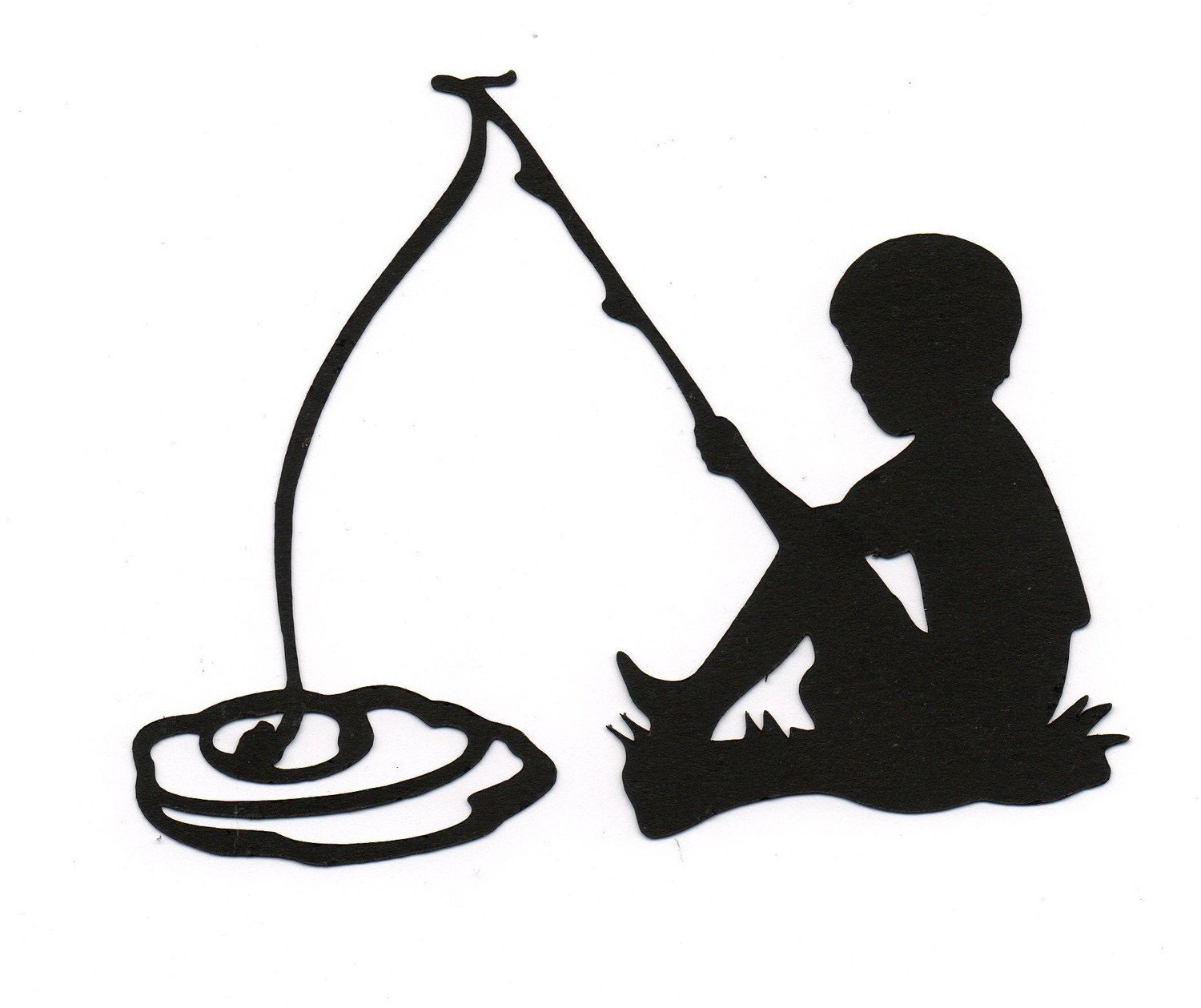 Boy Child Fishing Silhouette Die Cut For By Simplymadescrapbooks