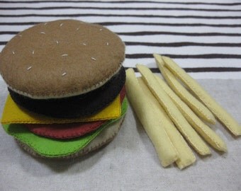 Felt hamburger and french fries