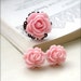 Blushing Pink Rose Cabochon Ring and Earring Set