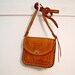 Vintage Hand-Tooled Leather Handbag - Exotic Orchid Design - Shoulderbag or Clutch