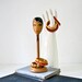 Art Deco Lady Hat Stand - Flapper Face - Wood Stand