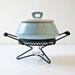 1950s Atomic Era Casserole - Chafing Dish - Turquoise - Splatter Design