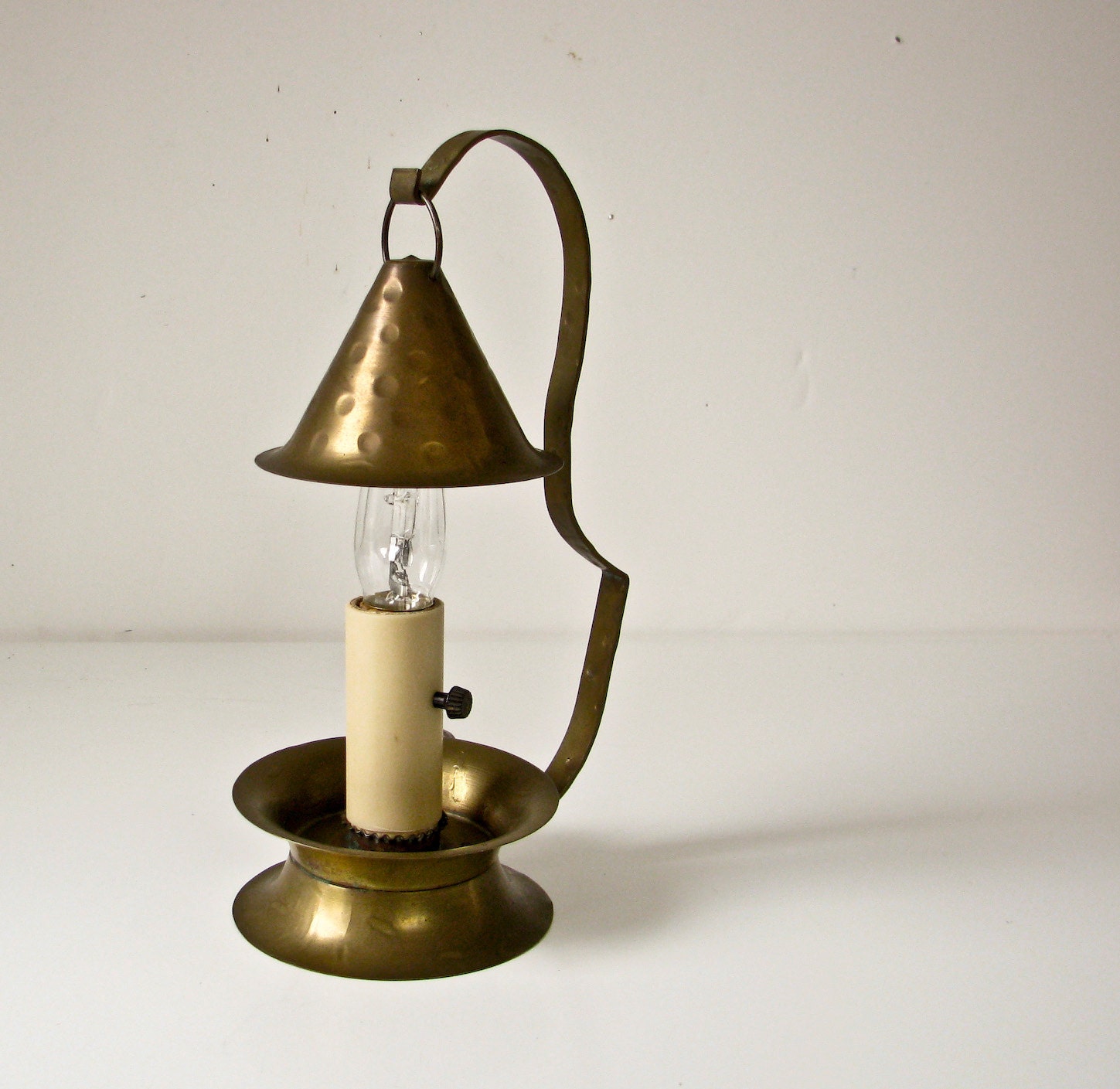 Vintage Brass Candlestick Lamp by BeeJayKay on Etsy
