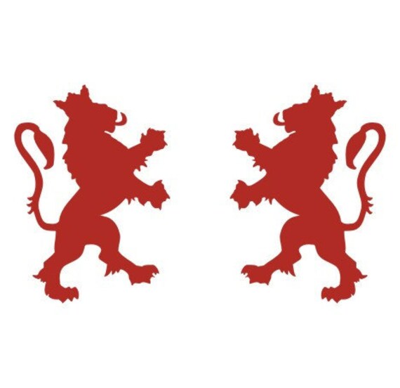Items similar to Spanish heraldic lion red vinyl decals on Etsy