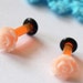 6g (4mm) Peach Roses Plugs EGL Piercing gauges Kawaii Kitsch Sweet lolita Romantic Valentines