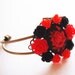Red Red Rose Cameo Collage Bracelet- Antique Brass Formal EGL Kawaii