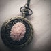 Pale Peach Antique Brass Cameo Pocket Watch Shabby Chic Romantic Victorian Fusion Corporate Rockabilly