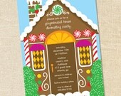 Sweet Wishes Gingerbread House Decorating Party Invitations - PRINTED - Digital File Also Available Il_170x135