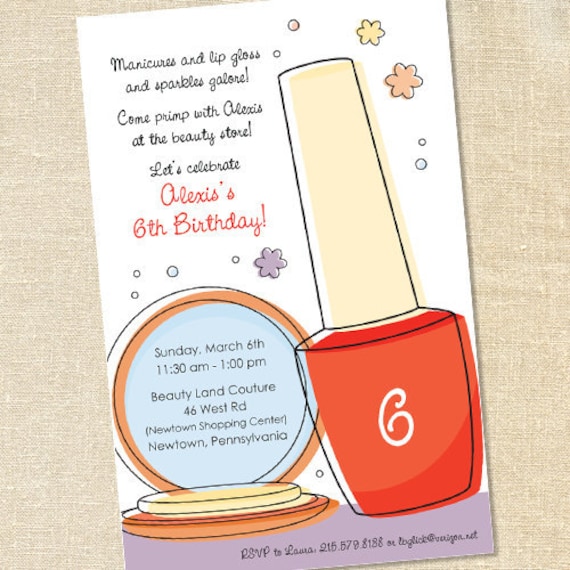 sweet wishes girl s make up and polish party invitations make a party invitation