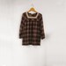 Plaid VS Lace - - Lovely preppy plaid tunic long blouse - - S M