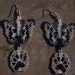 Badger Earrings Hand Made Seed Beaded