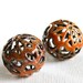 Orange Marmalade Paisley Torch Fired Enamel Beads - Pair